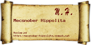 Mecsnober Hippolita névjegykártya